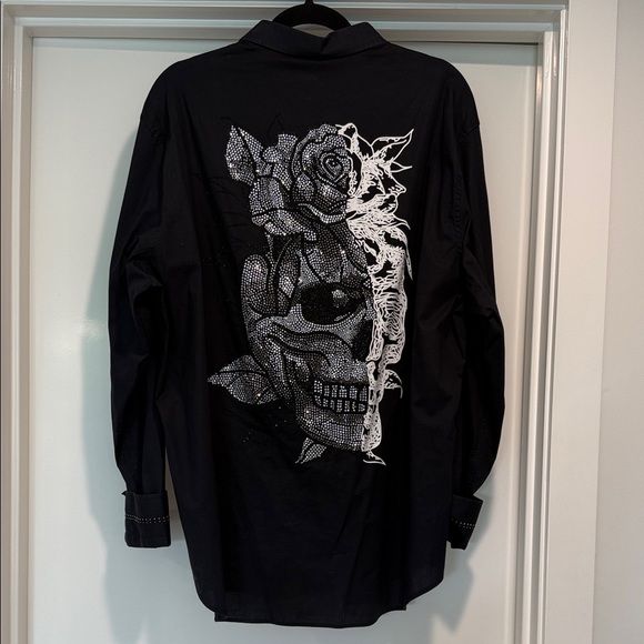 Robert Graham Black Shirt with White Graphic Design - Picture 1 of 5